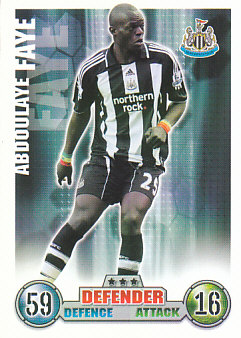 Abdoulaye Faye Newcastle United 2007/08 Topps Match Attax Update #55